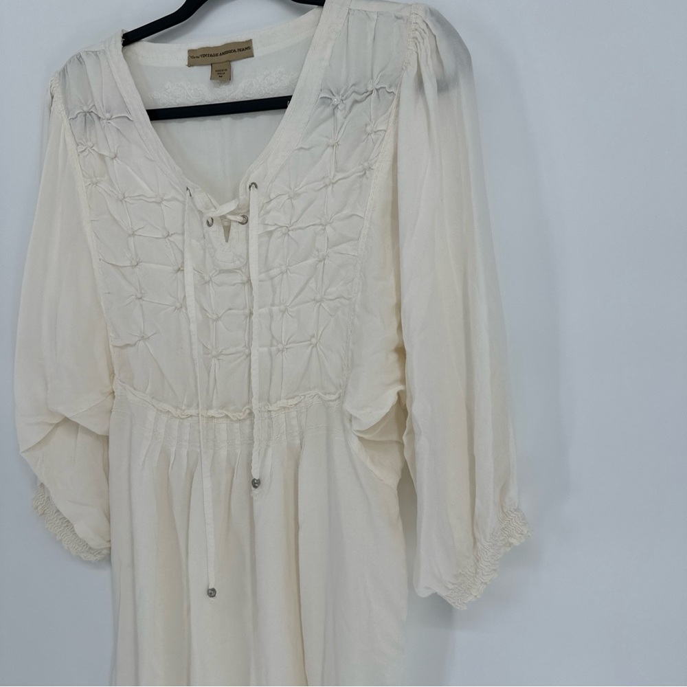 Nine West Vintage America Jean Ivory Boho‎ Keena Dress Womens Size Medium 2010 - Picture 3 of 13